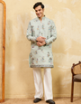Elegant Sky Blue Viscose Silk Kurta & Pant Set for Festive Occasions