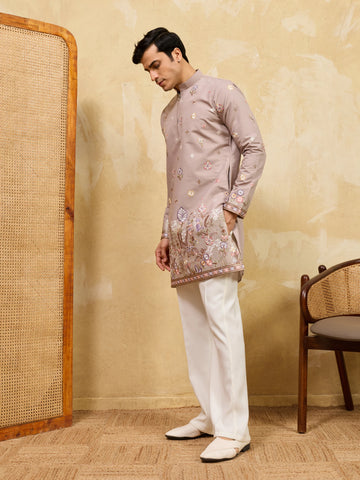 Classic Dusty Lavender Kurta Set Perfect for Wedding Wear