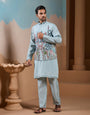 Unique Pista Color Koti Kurta Set for Men’s Style
