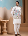 Royal Trendy White Koti Kurta Set for Men’s Wear Collection