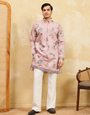 Luxury Pink Viscose Silk Kurta & Pant Ensemble for Celebrations