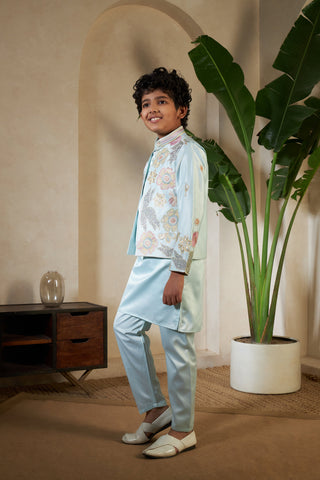 Pista Green Embroidered Carnival Set for Boys