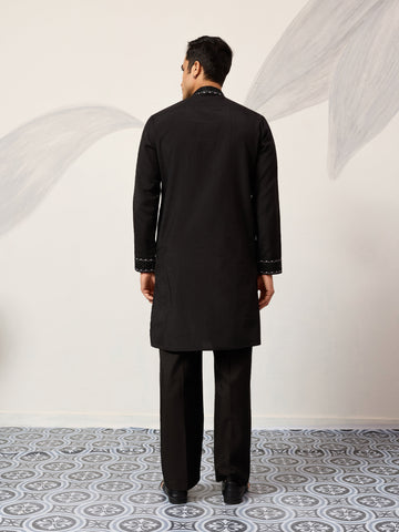 Black Stylish Trending Kurta with Dupatta for Mens Wear