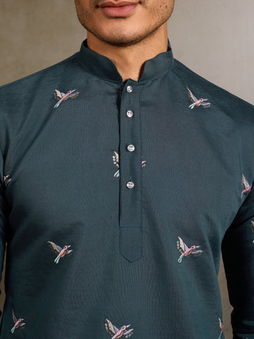 Wedding Special Elegant Festive Green Kurta for Men