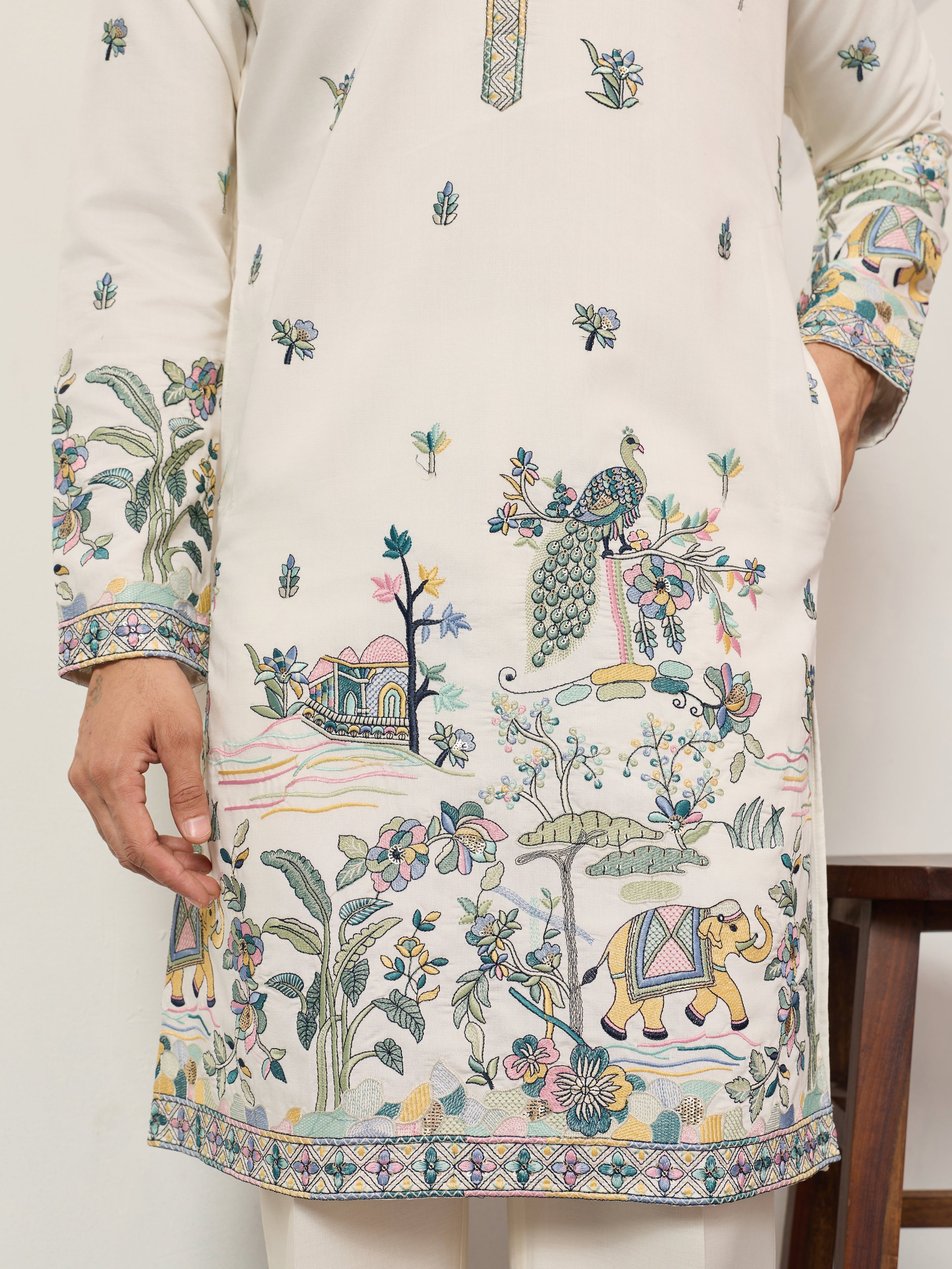 Luxury White Kurta for Indian Wedding Mens Wear