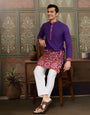 Readymade Purple Mens Kurta for Navratri Look