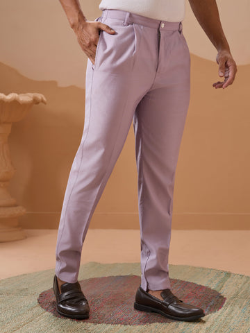 Trendy Lavender Wedding Celebration Kurta Jacket With Pant For Mens
