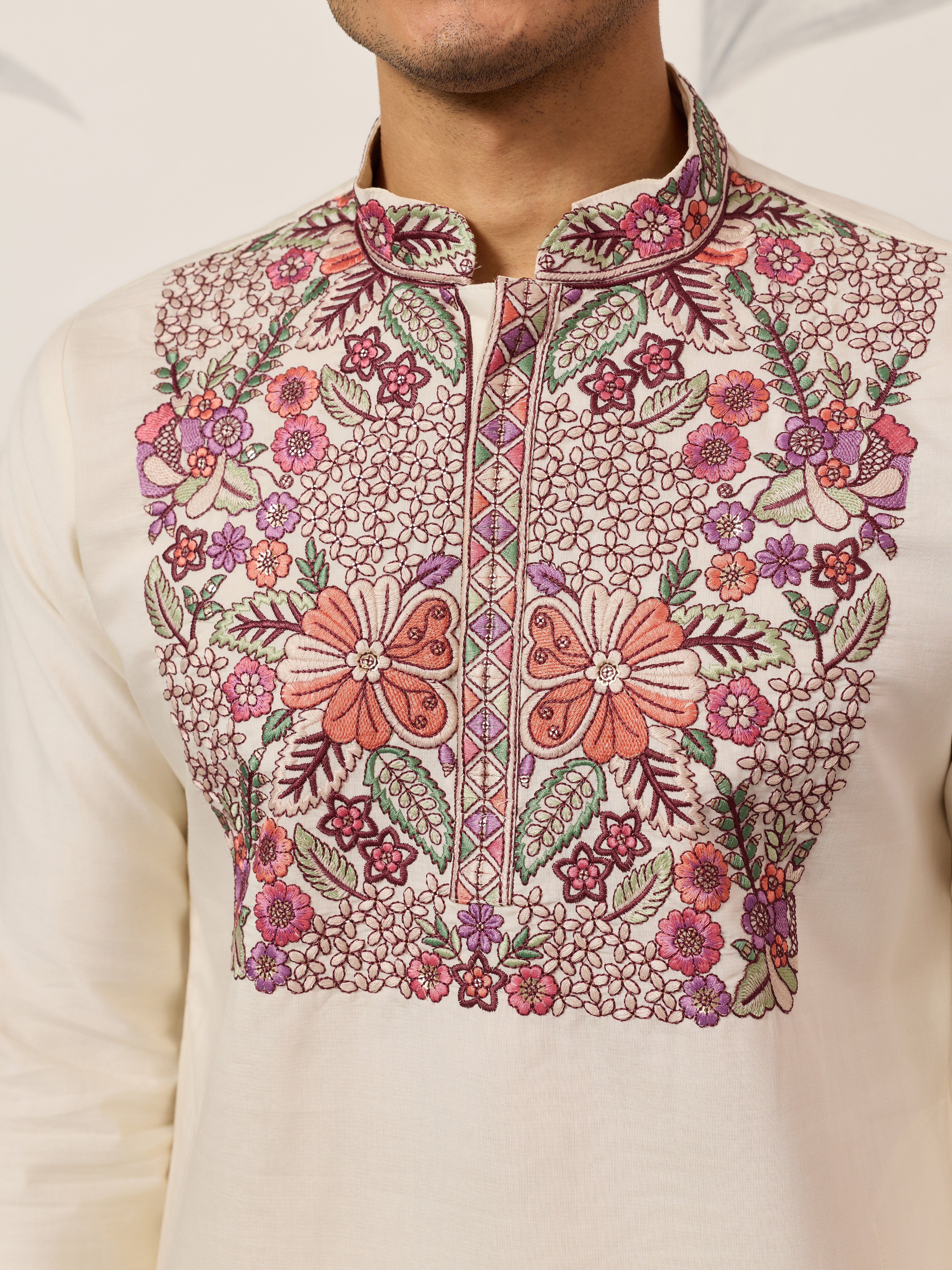 Traditional White Designer Kurta Pant Set for Mens Wear